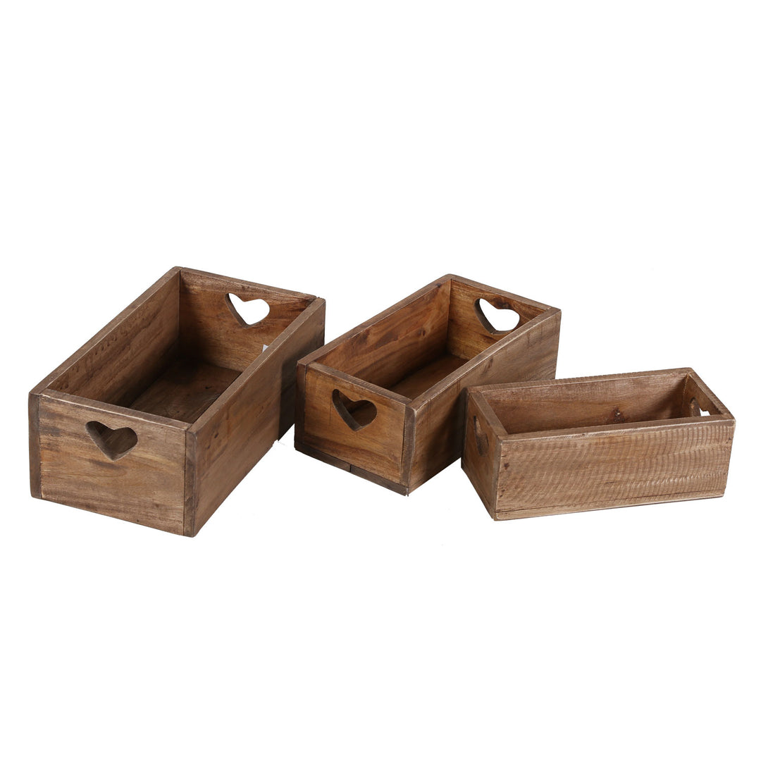 Coffret en bois de teck, lot de 3 Lucia