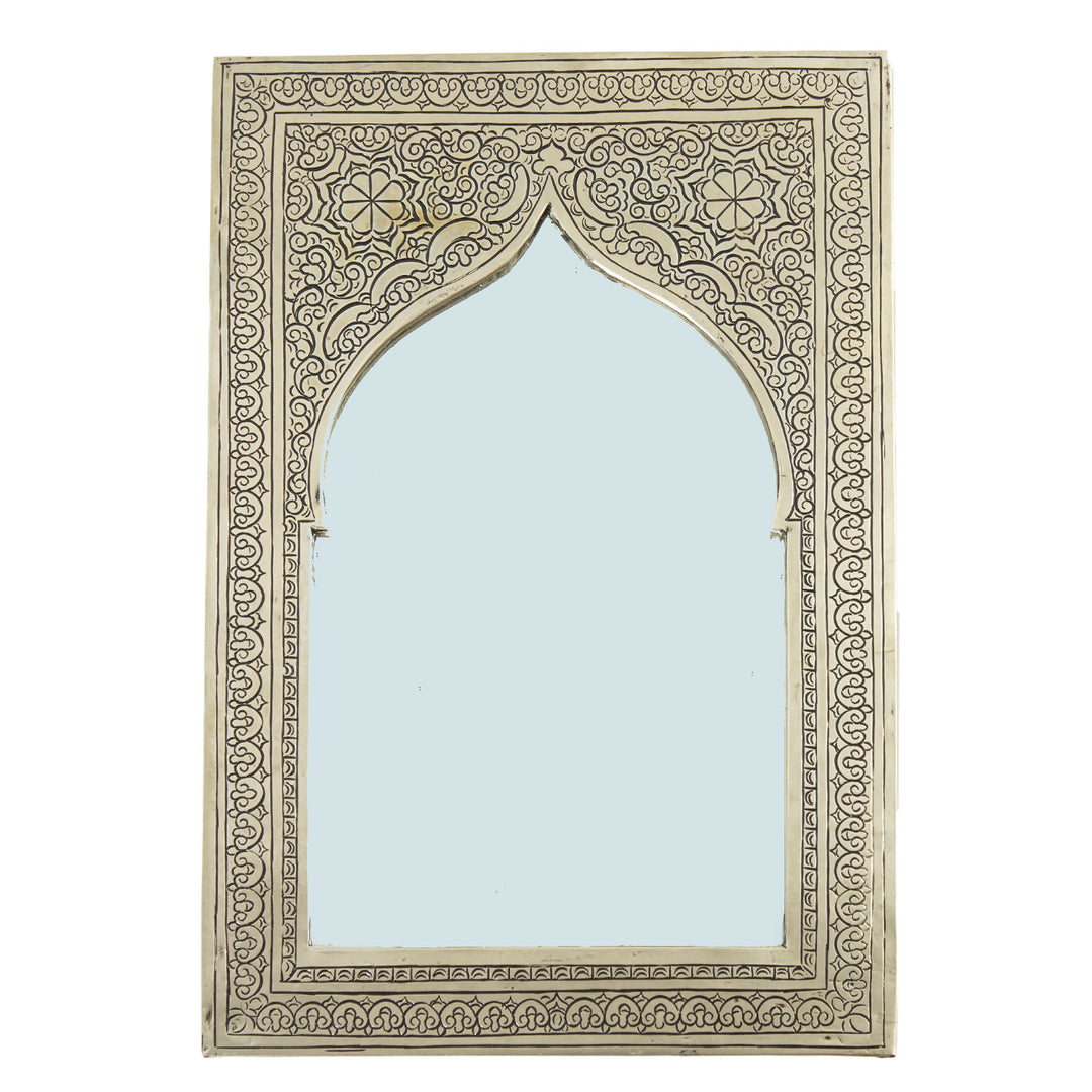 Miroir en laiton Safiya argent moyen