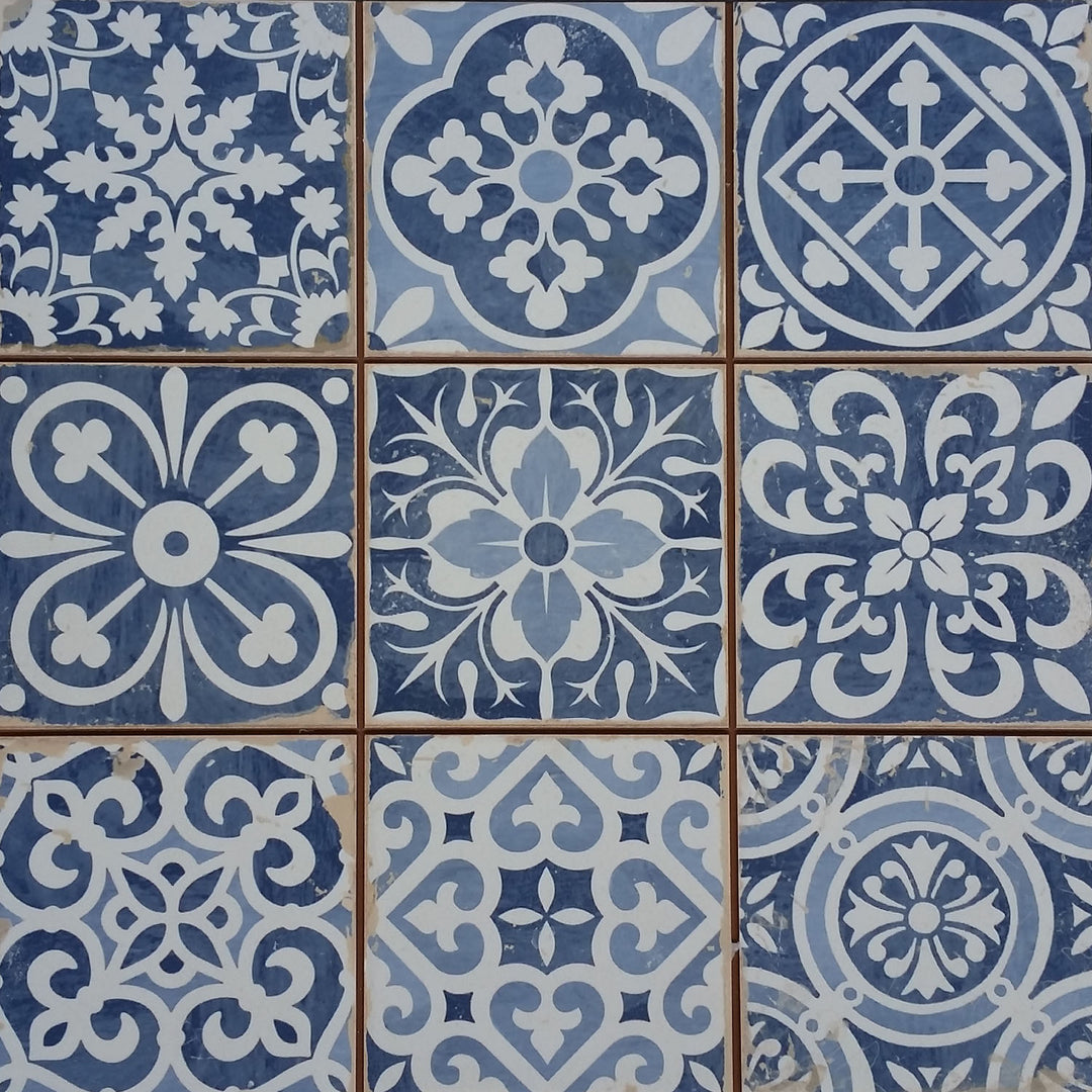 Carrelage marocain Rahel bleu patchwork