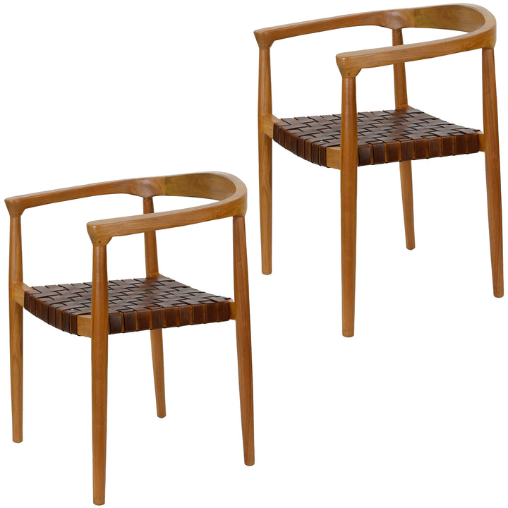 Chaise de salle à manger en cuir