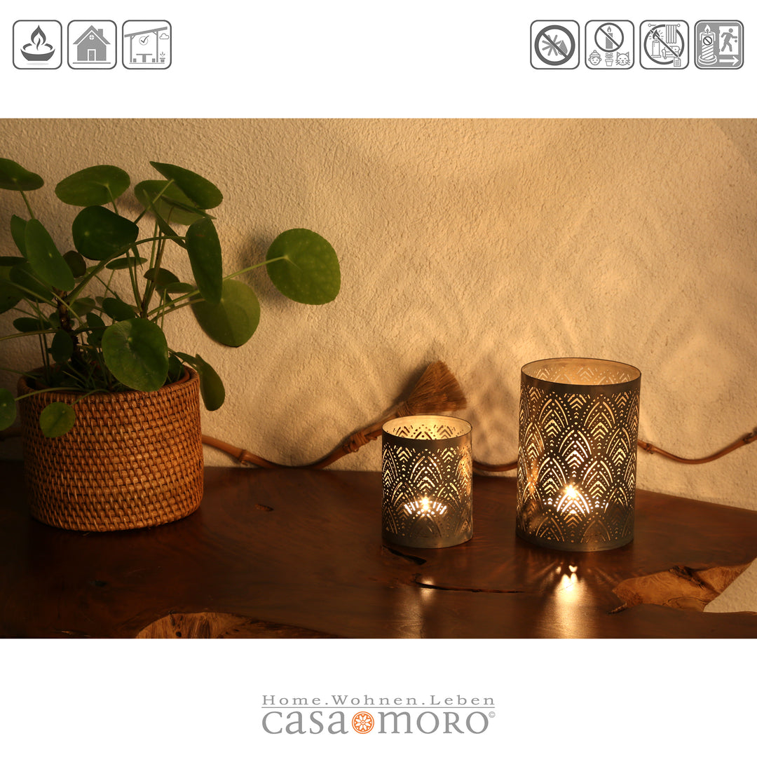 Lot de 2 photophores Lauro