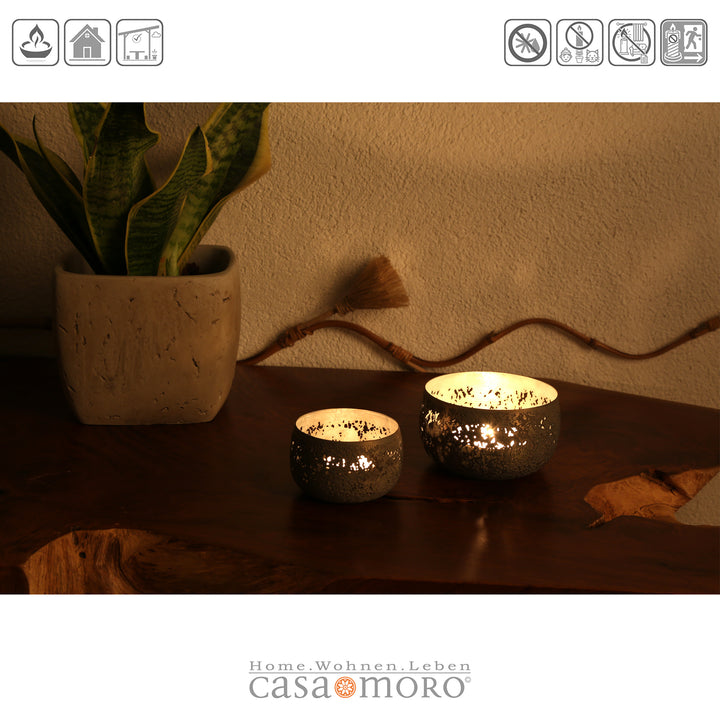 Lot de 2 photophores Massimo
