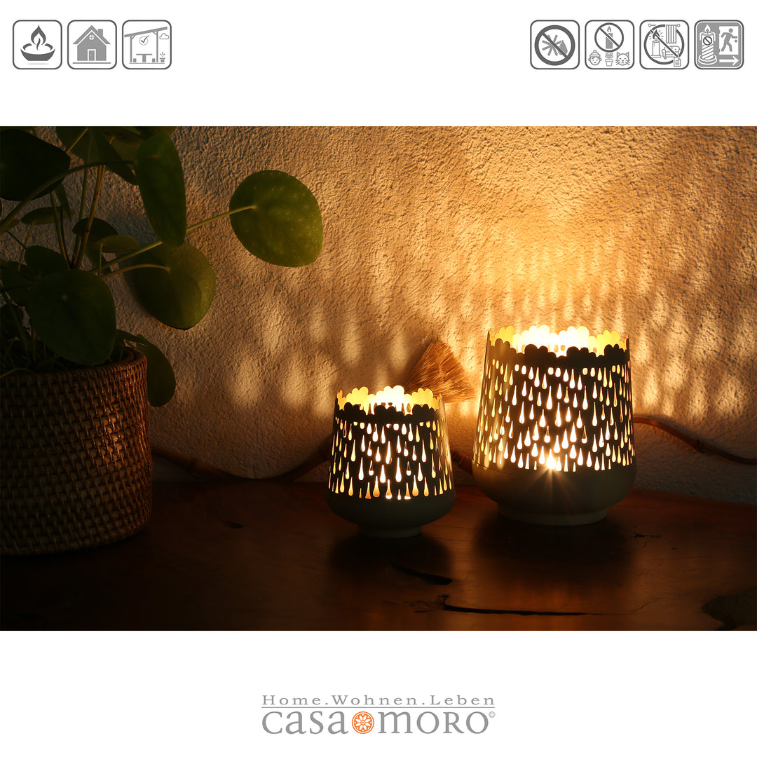 Lot de 2 photophores Tino