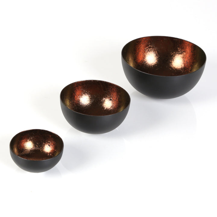 Lot de 3 photophores Meo marron