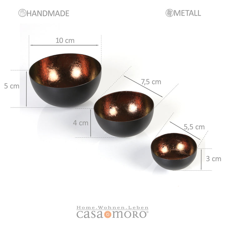 Lot de 3 photophores Meo marron