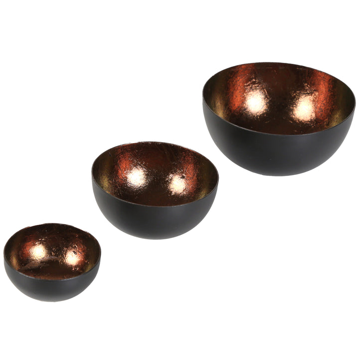 Lot de 3 photophores Meo marron