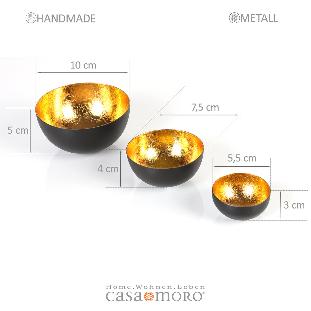 Lot de 3 photophores Meo Gold