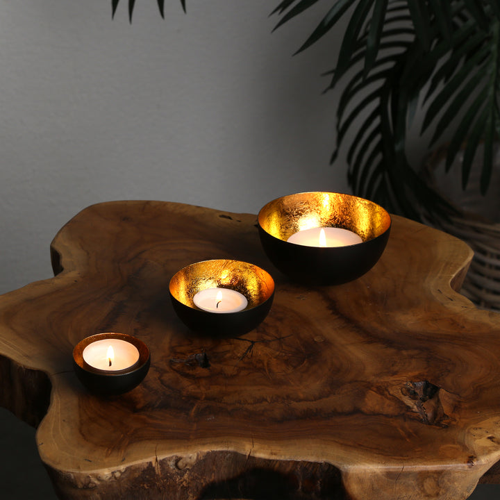 Lot de 3 photophores Meo Gold