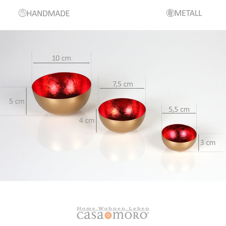 Lot de 3 photophores Meo rouge