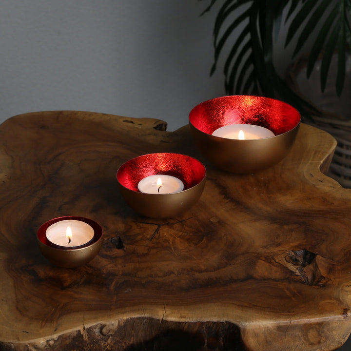 Lot de 3 photophores Meo rouge