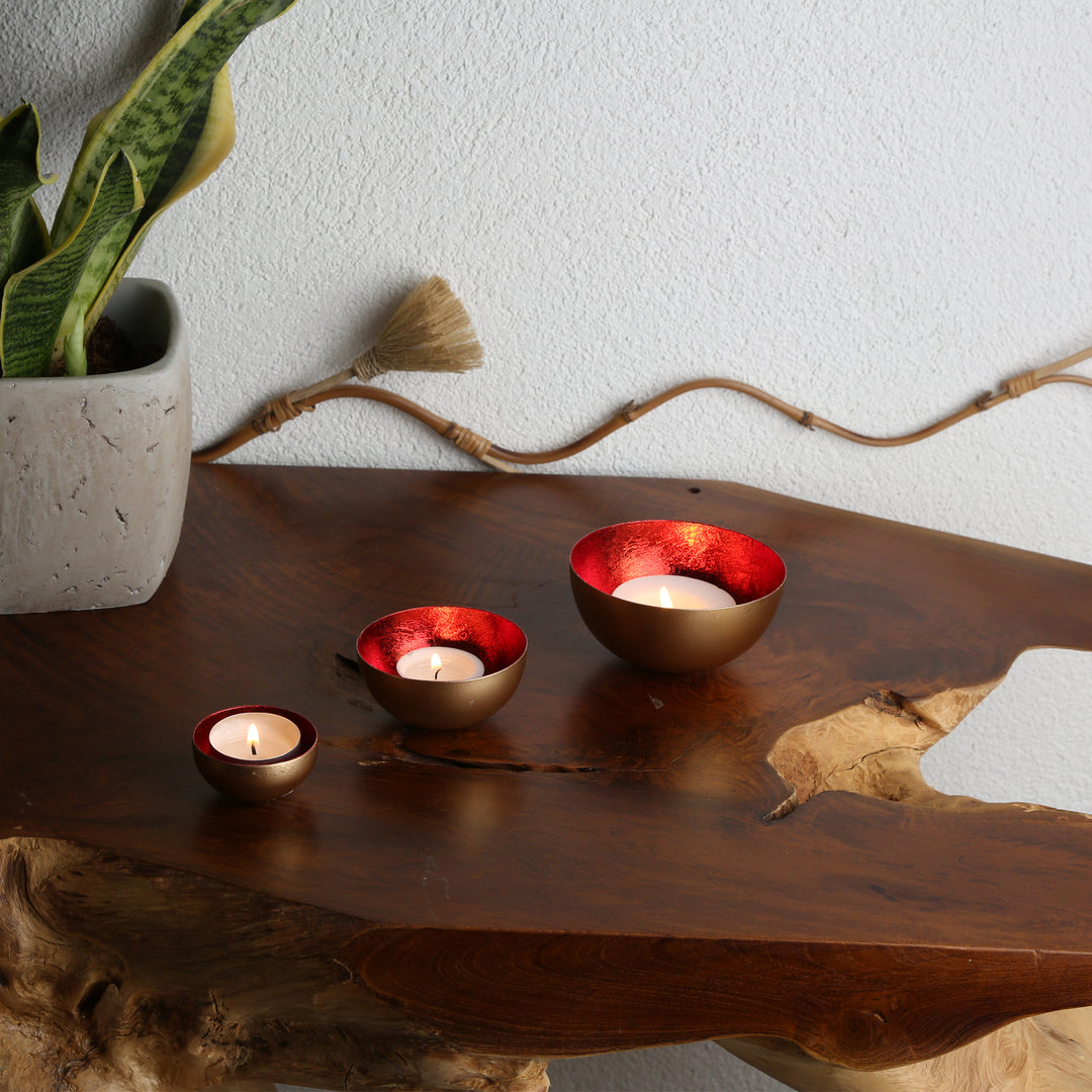Lot de 3 photophores Meo rouge