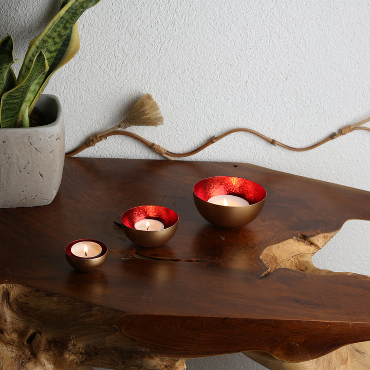 Lot de 3 photophores Meo rouge