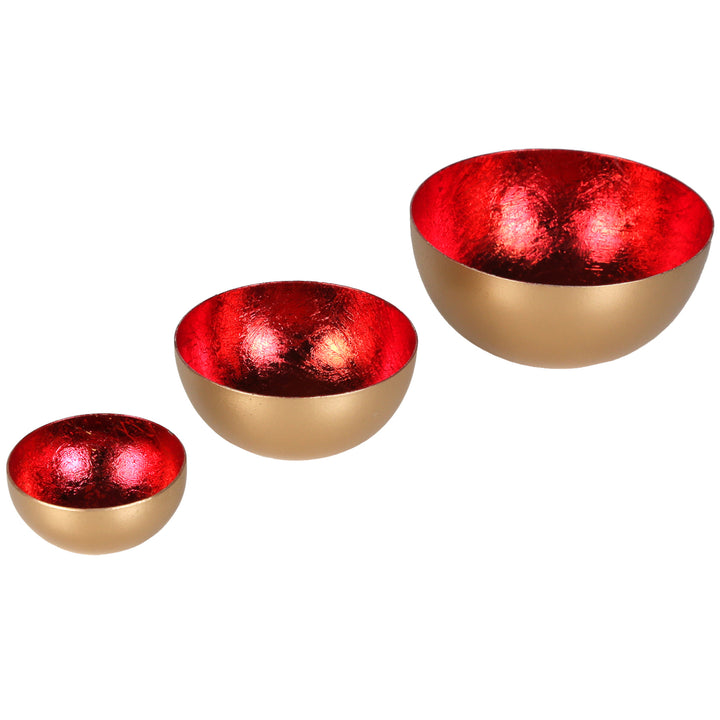 Lot de 3 photophores Meo rouge