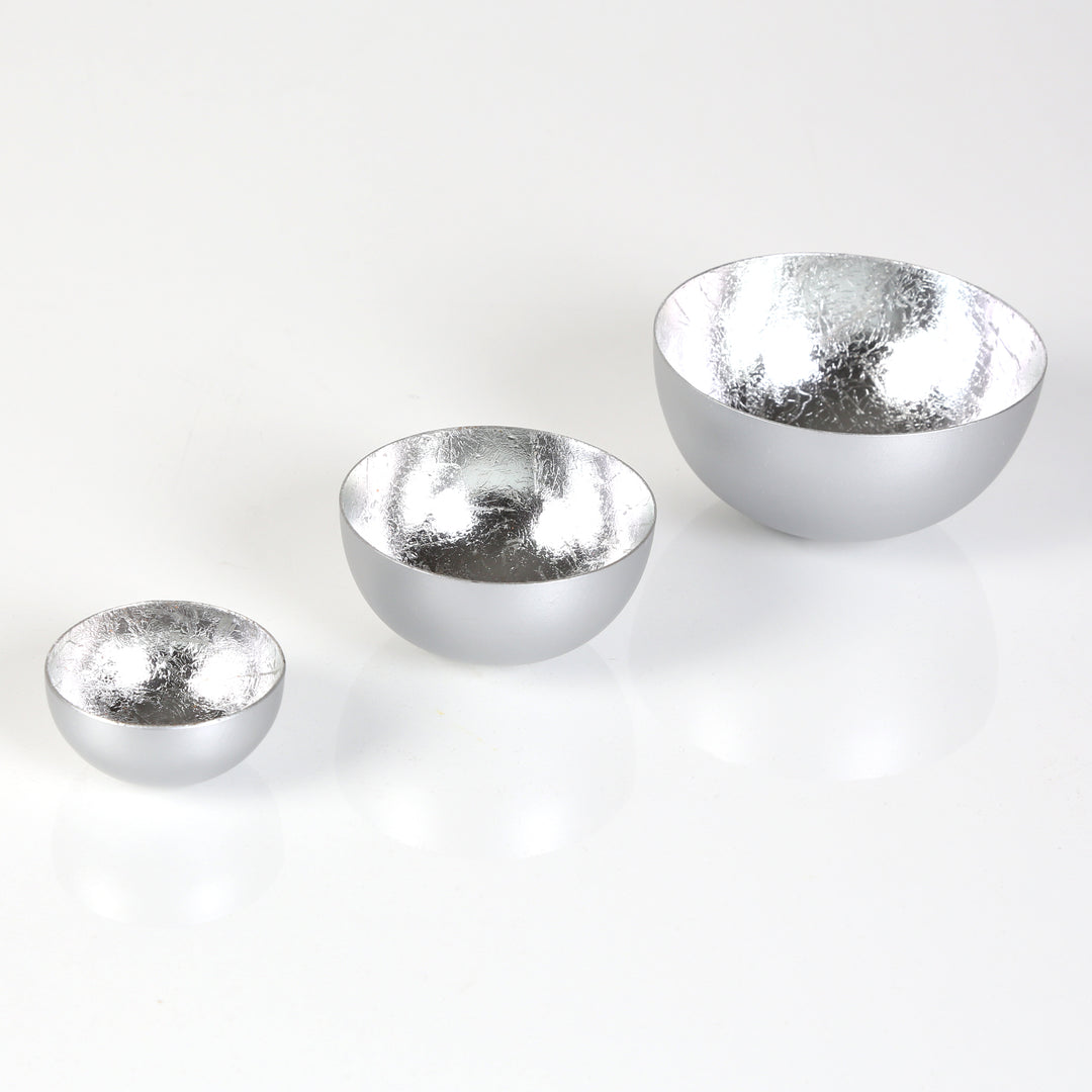 Lot de 3 photophores Meo argentés