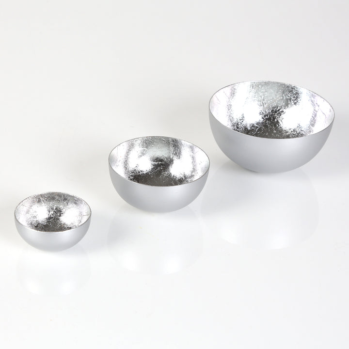 Lot de 3 photophores Meo argentés