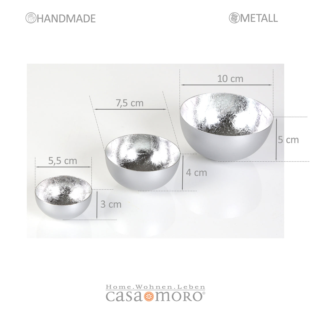 Lot de 3 photophores Meo argentés