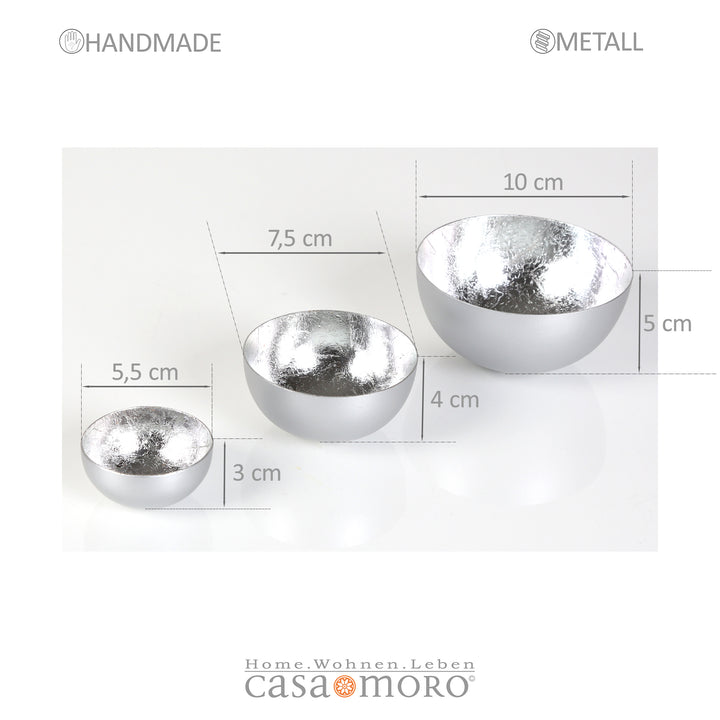 Lot de 3 photophores Meo argentés