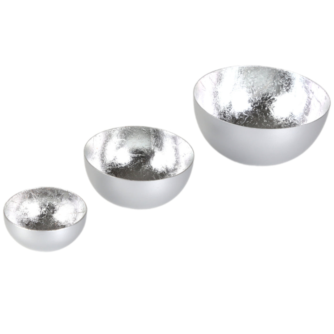 Lot de 3 photophores Meo argentés