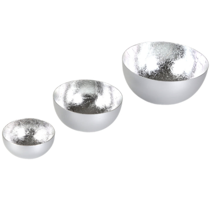 Lot de 3 photophores Meo argentés