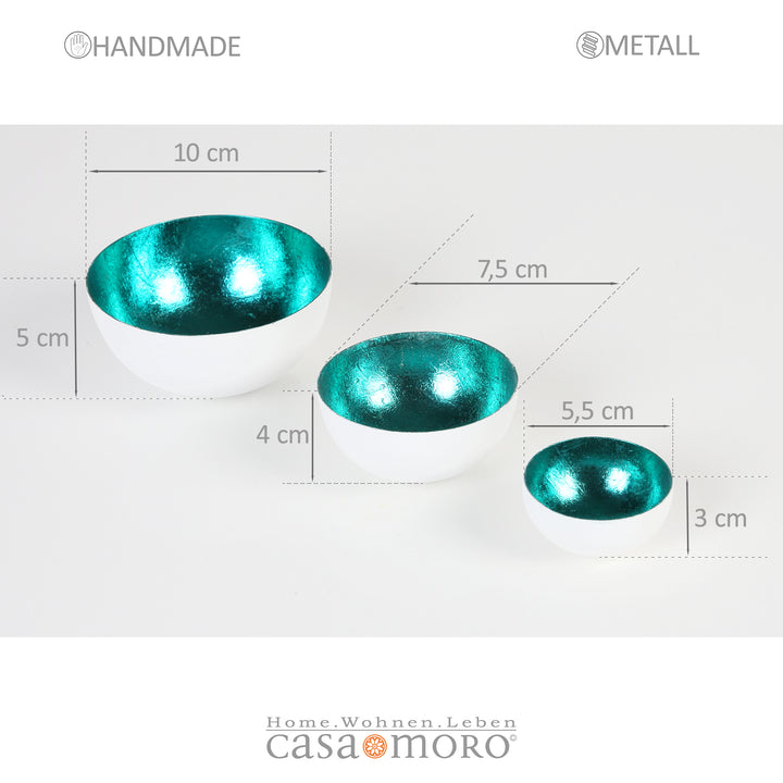 Lot de 3 photophores Meo turquoise
