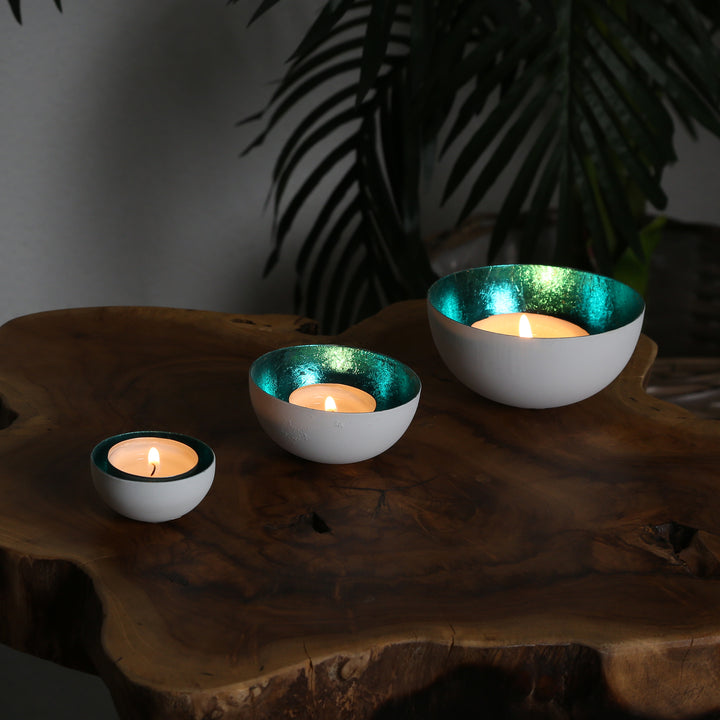 Lot de 3 photophores Meo turquoise