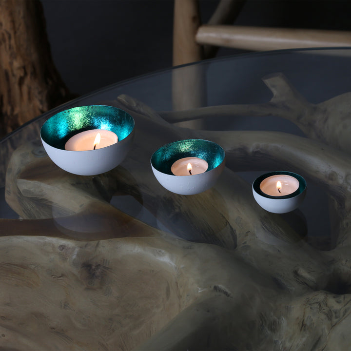 Lot de 3 photophores Meo turquoise