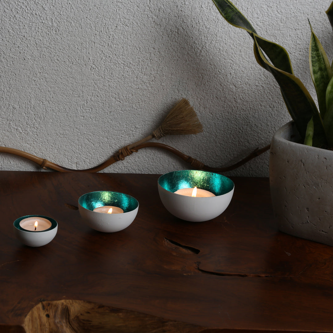 Lot de 3 photophores Meo turquoise
