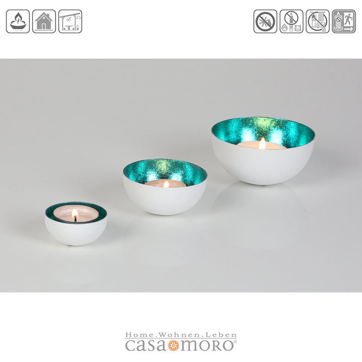 Lot de 3 photophores Meo turquoise