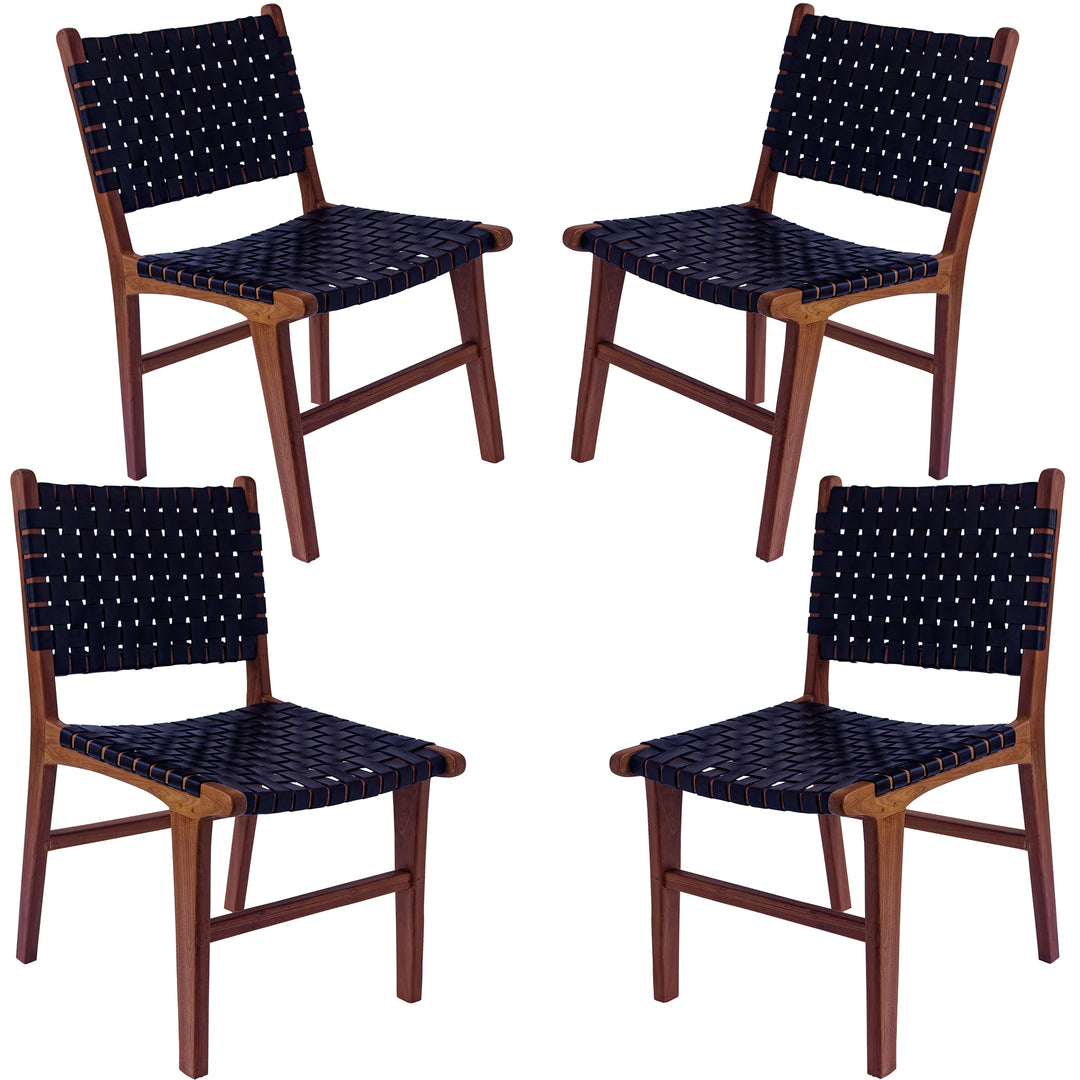 Chaise de salle à manger en cuir noir