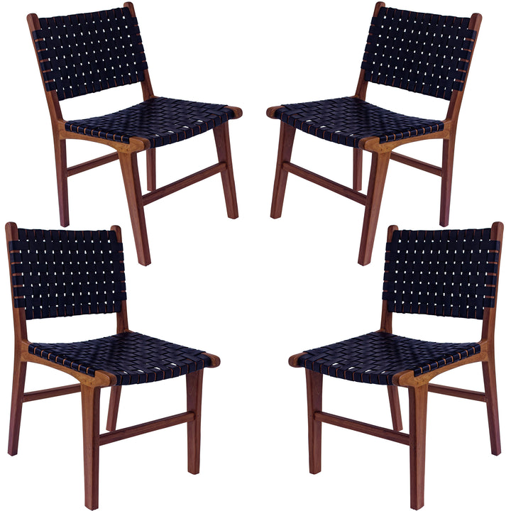 Chaise de salle à manger en cuir noir