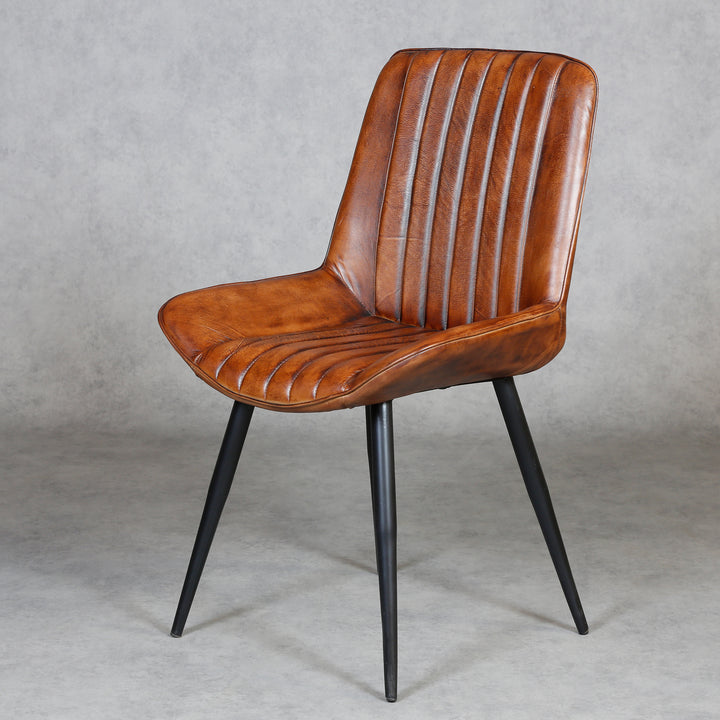 Chaise de salle à manger en cuir