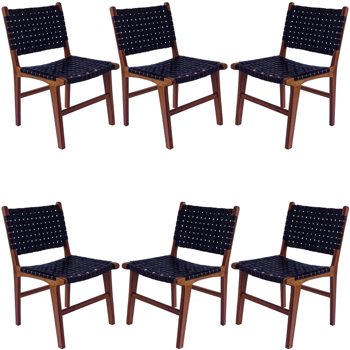 Chaise de salle à manger en cuir noir