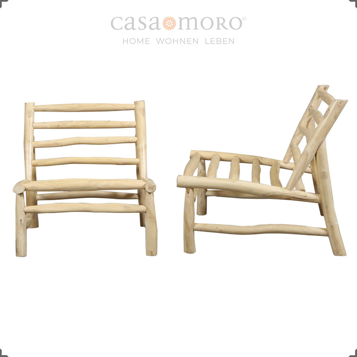 Balkon-Sessel aus Teakholz, Lounge-Design für Außenbereiche