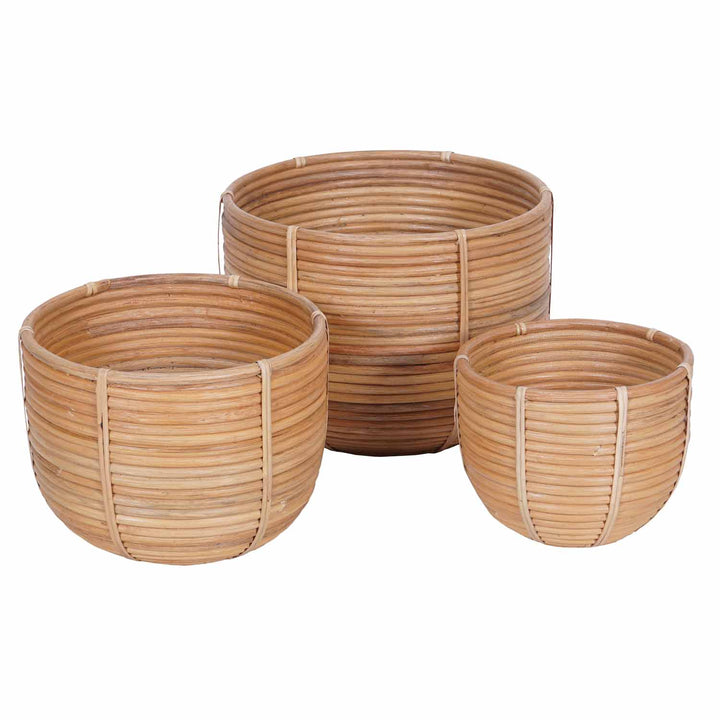 Panier en rotin Panier à fleurs Cinta Lot de 3