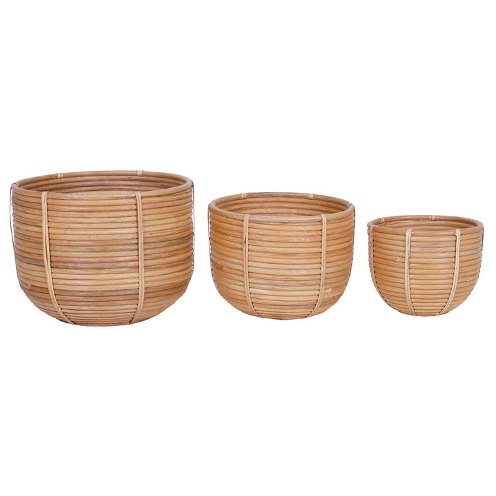 Panier en rotin Panier à fleurs Cinta Lot de 3