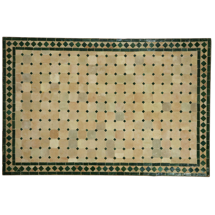 Esszimmer Tisch 120x80 cm mit handgefertigtem Mosaik in Grün-Terracotta – marokkanisches Design