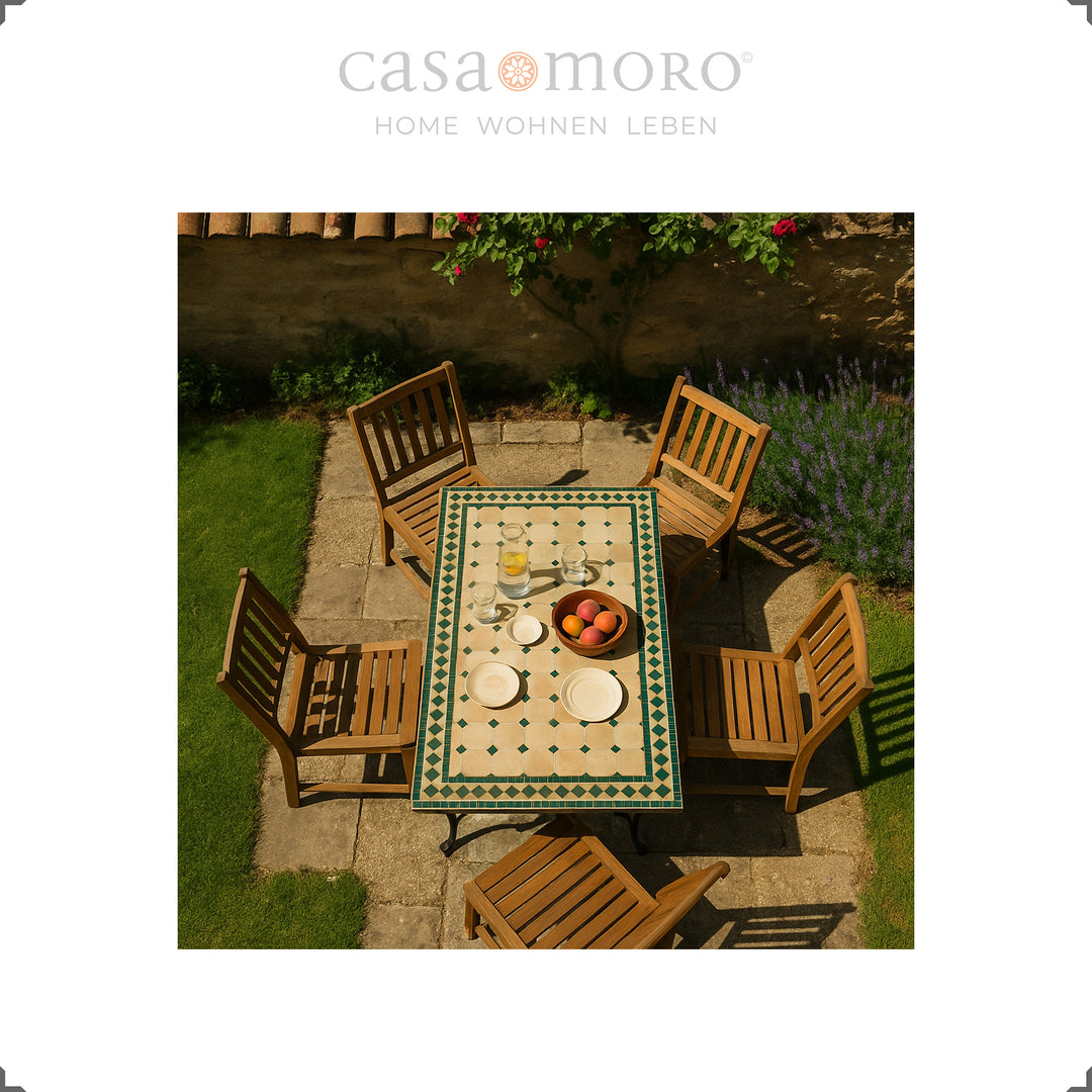 Großer Esstisch für Garten, Terrasse, Esszimmer, Wohnzimmer oder Balkon