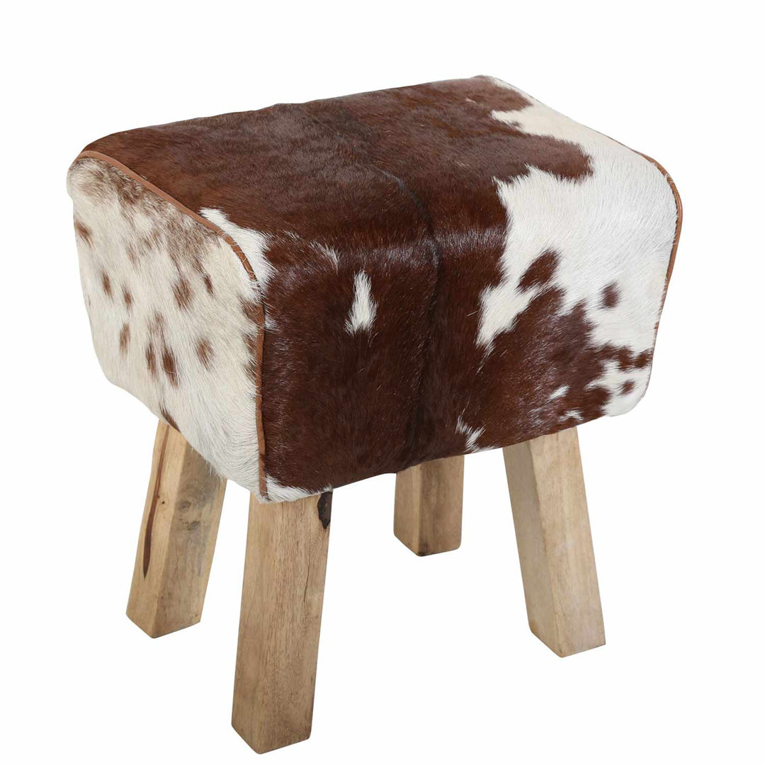 Real leather fur stool Benisha