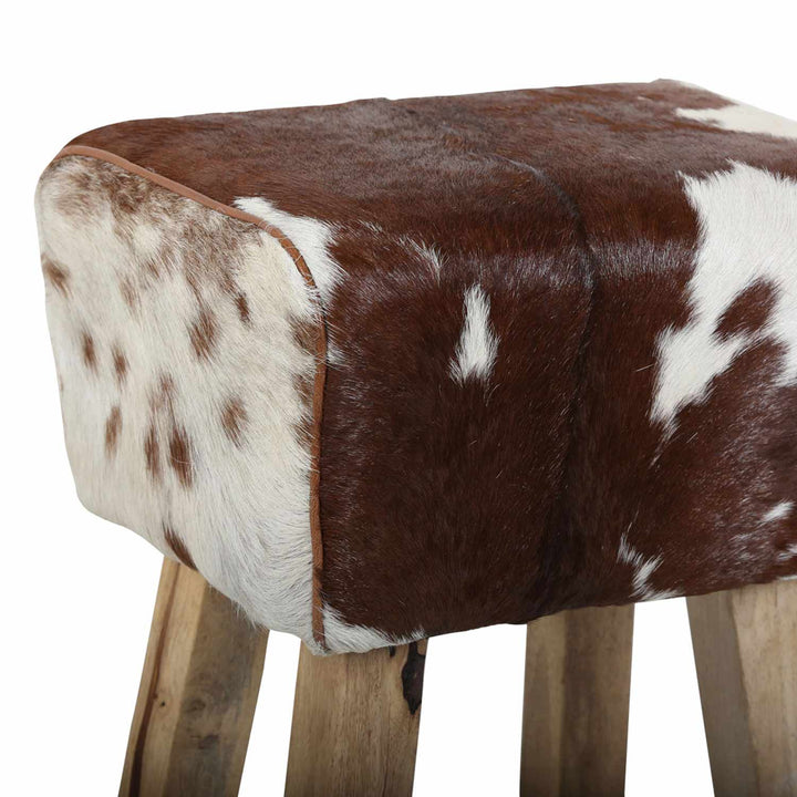 Real leather fur stool Benisha