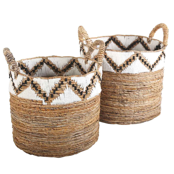 Panier tressé Raja avec bordure