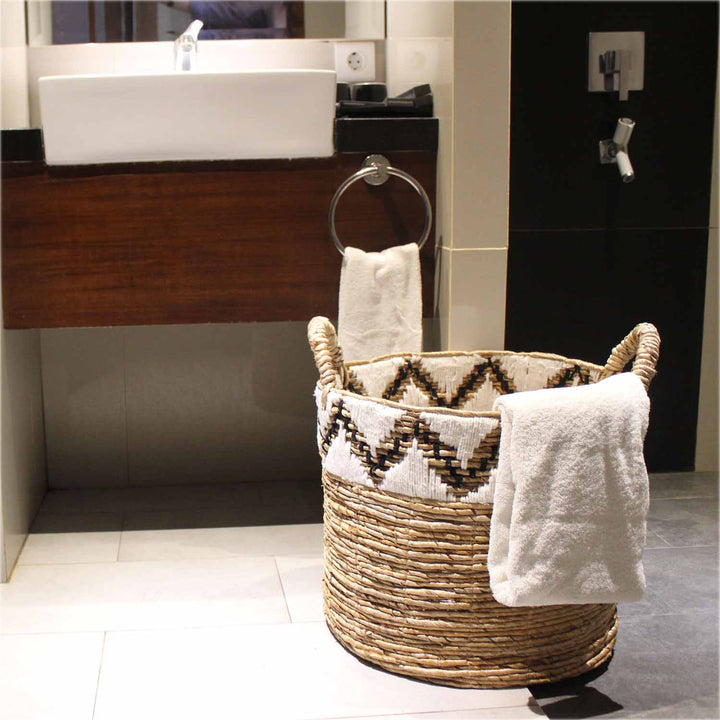 Panier tressé Raja avec bordure
