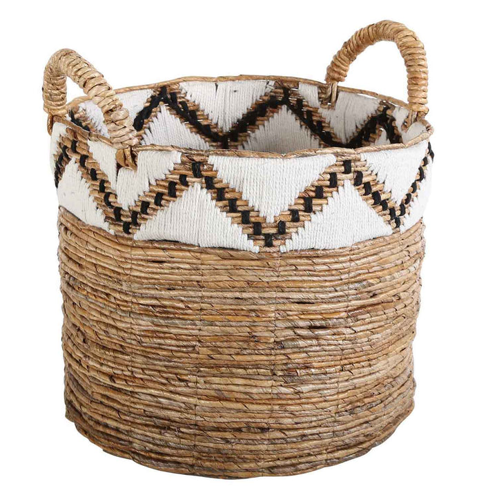 Panier tressé Raja avec bordure