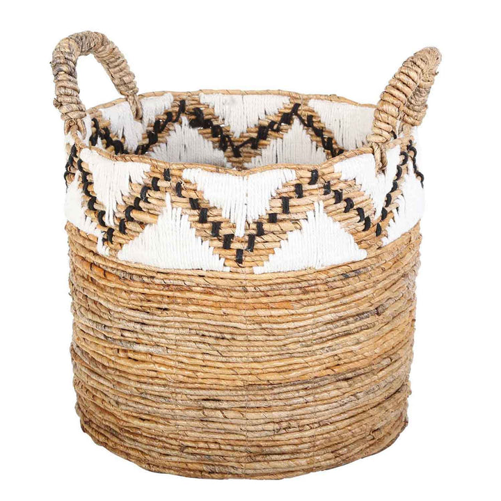 Panier tressé Raja avec bordure
