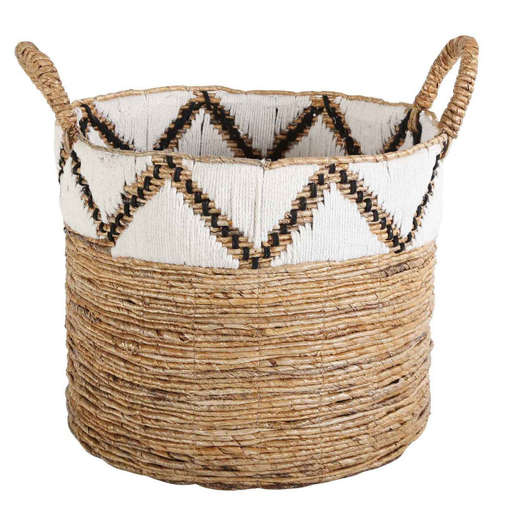 Panier tressé Raja avec bordure