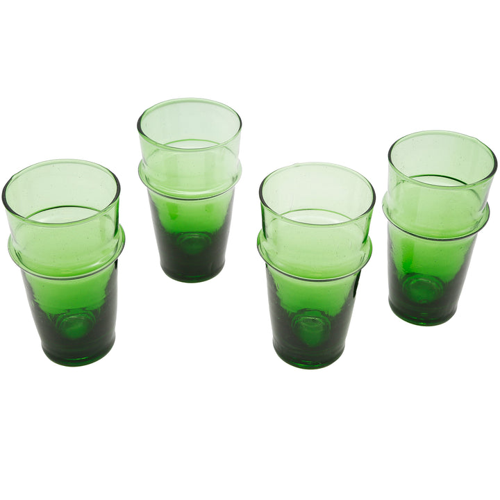 Grünes Gläser-Set im authentischen Stil – ideal für Cocktails, Eiskaffee oder Desserts