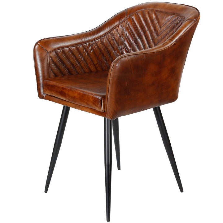 Fauteuil en cuir marron