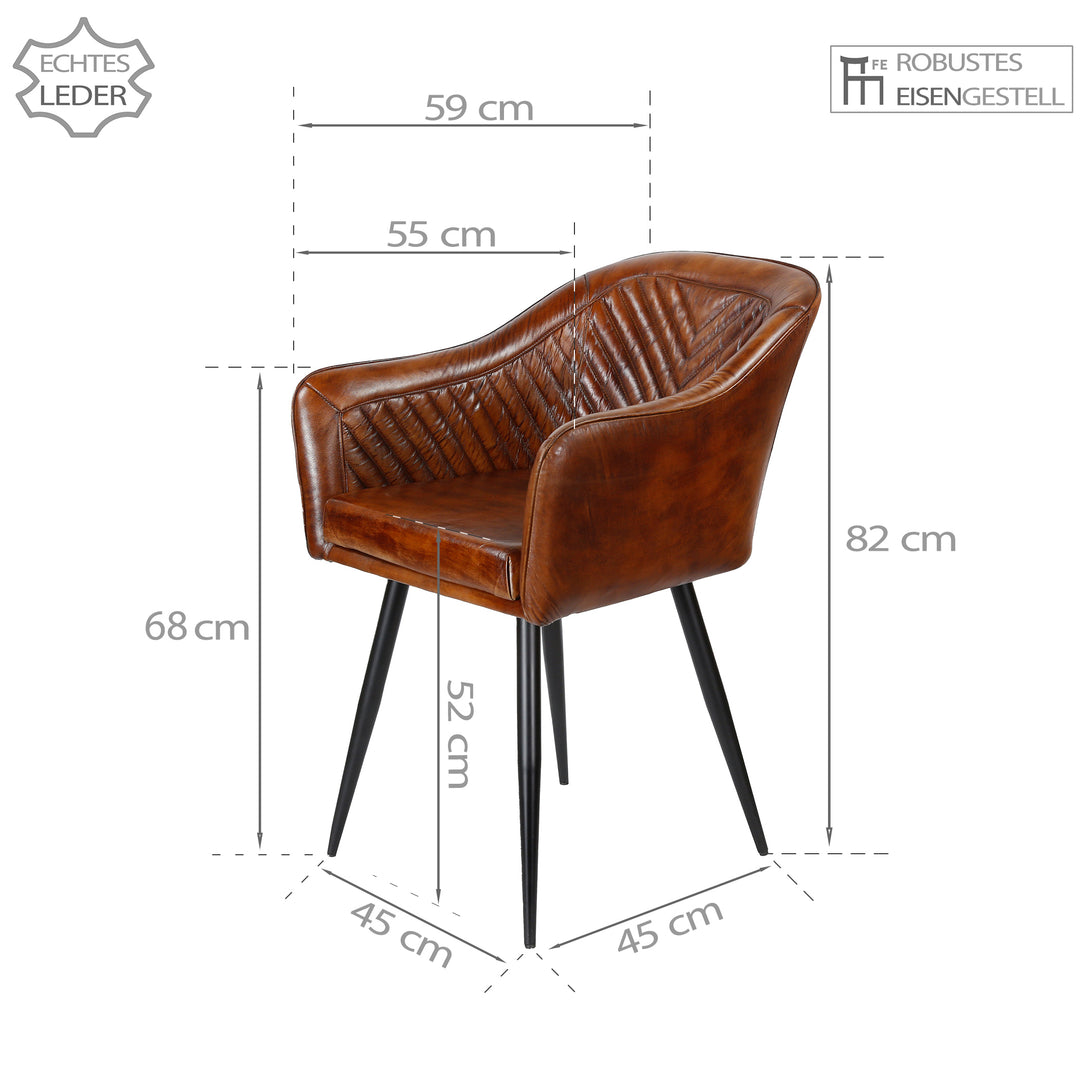 Fauteuil en cuir marron