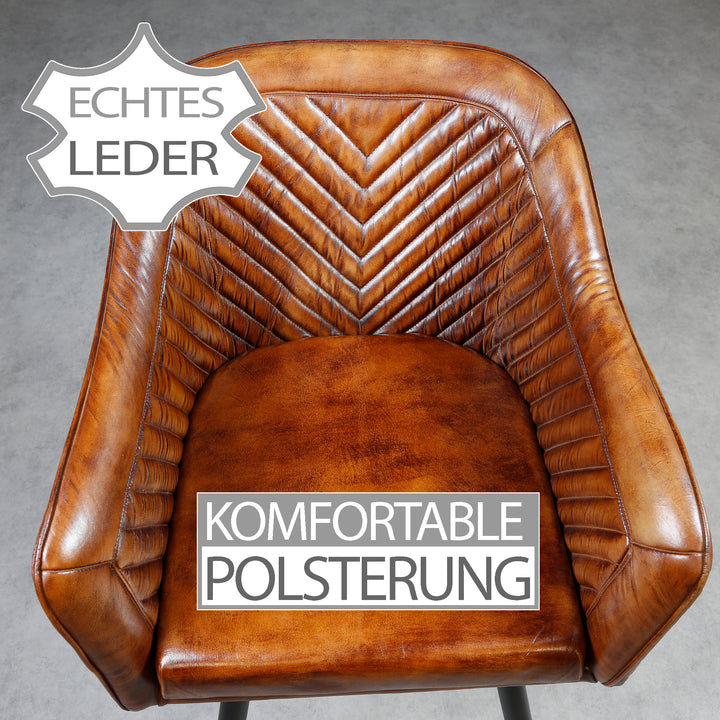 Fauteuil en cuir marron