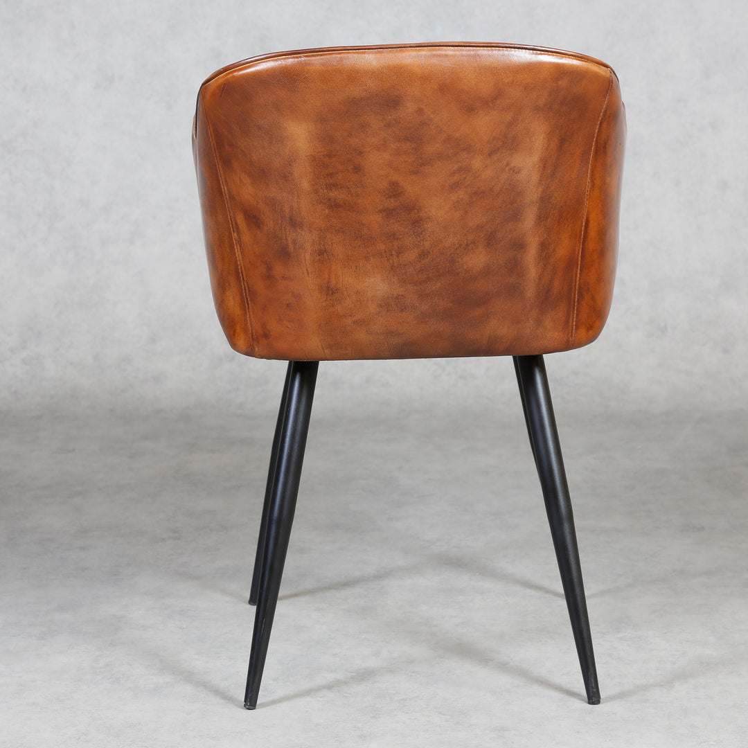 Fauteuil en cuir marron