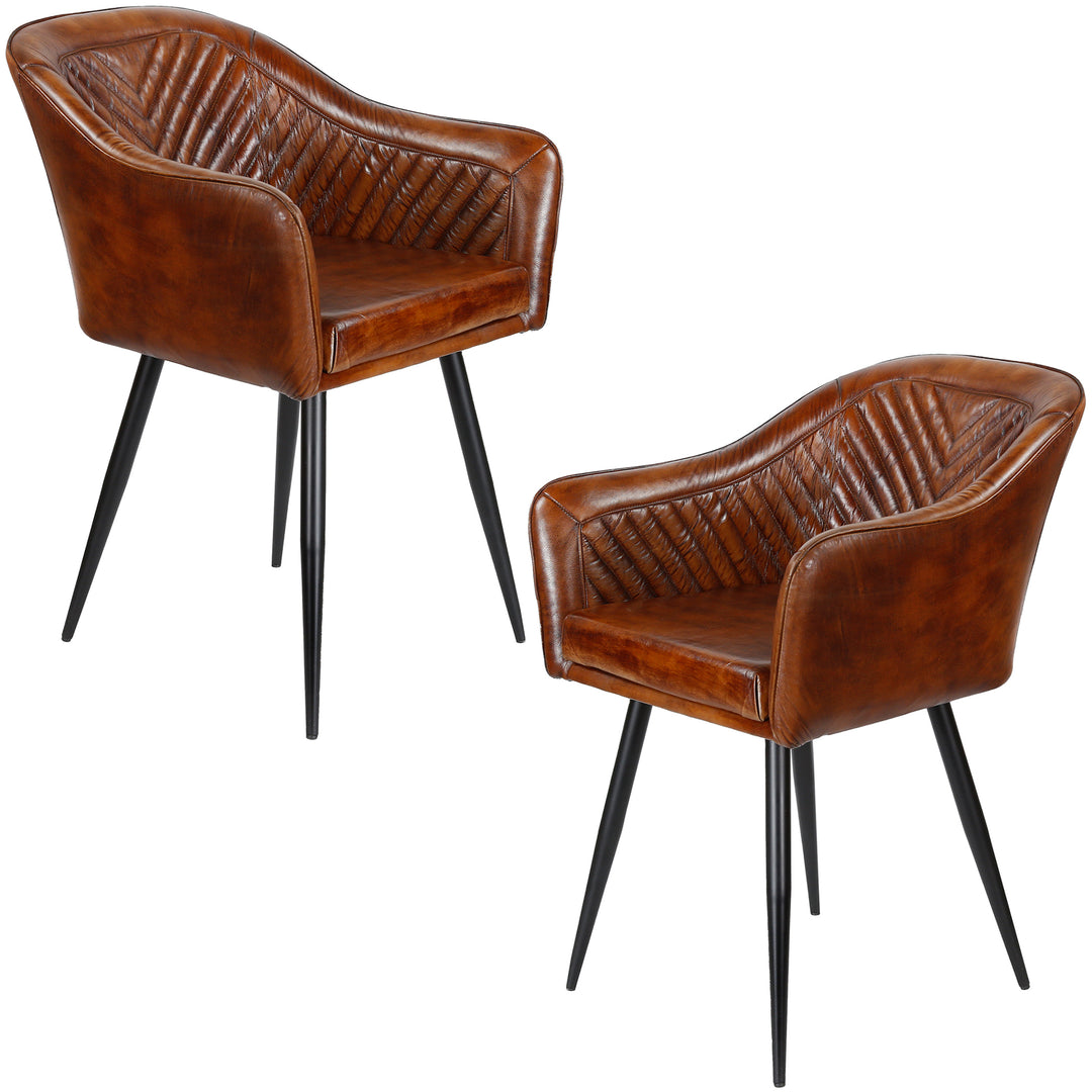 Fauteuil en cuir marron